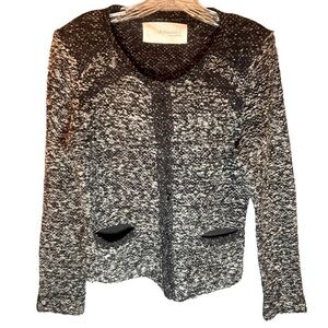 Alchemist By Caroline Mewe Black & White Mottled Knit Cardigan Sweater Small